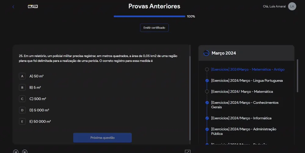 Banco de questões e simulados no formato da banca